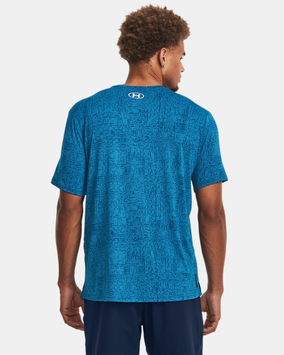 Men's UA RUSH™ Energy Print Short Sleeve in Blue image number 1